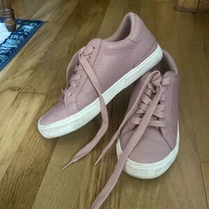 Pink wedge sneakers
